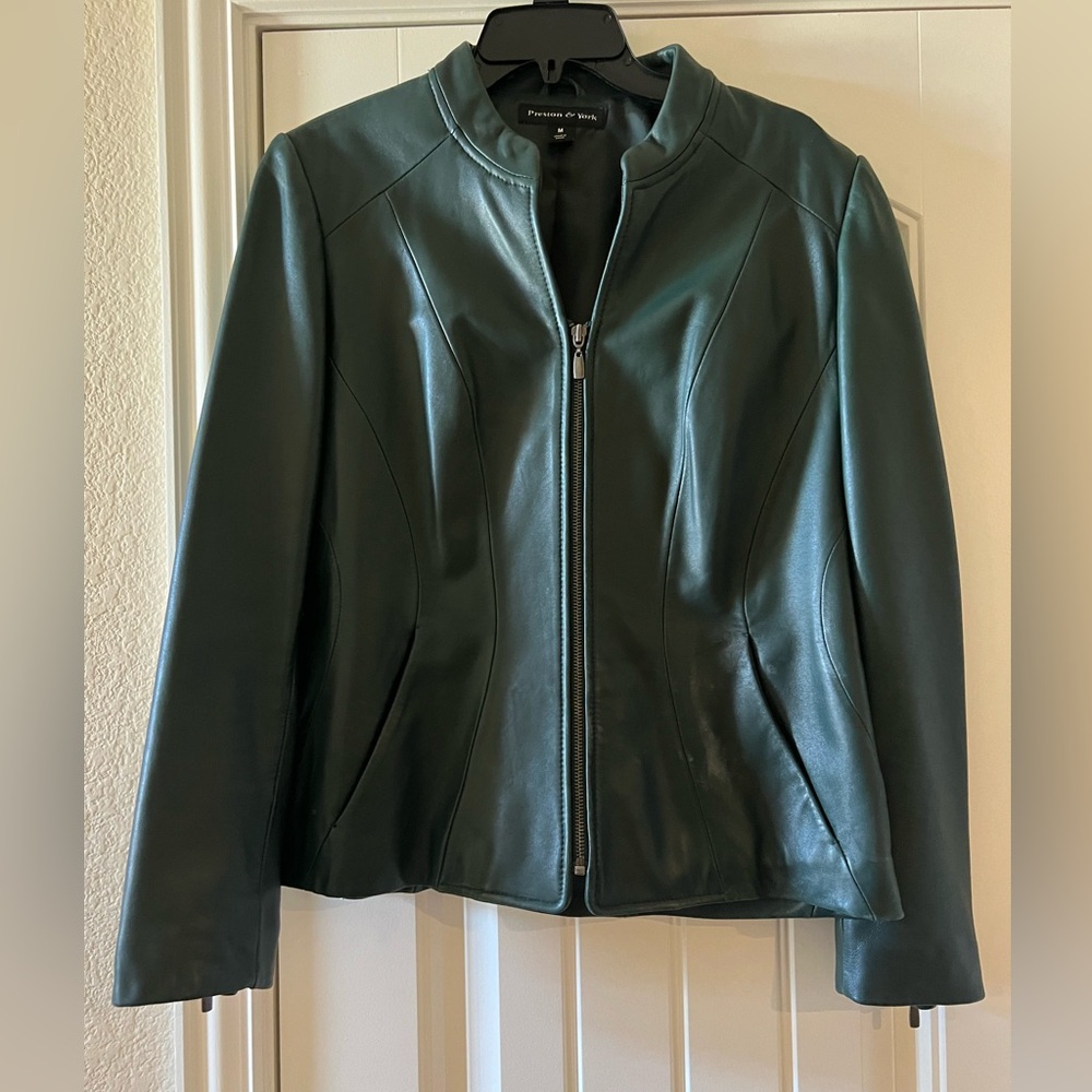 Green Preston & York Genuine Leather Jacket Size M
